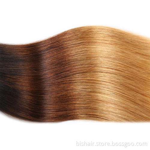 Wholesale Top Quality 8A 9A 10A Straight Bundles Hair Brazilian Ombre Brown Remy Human Hair Weave 1B/4/27 Ombre Hair Bundles